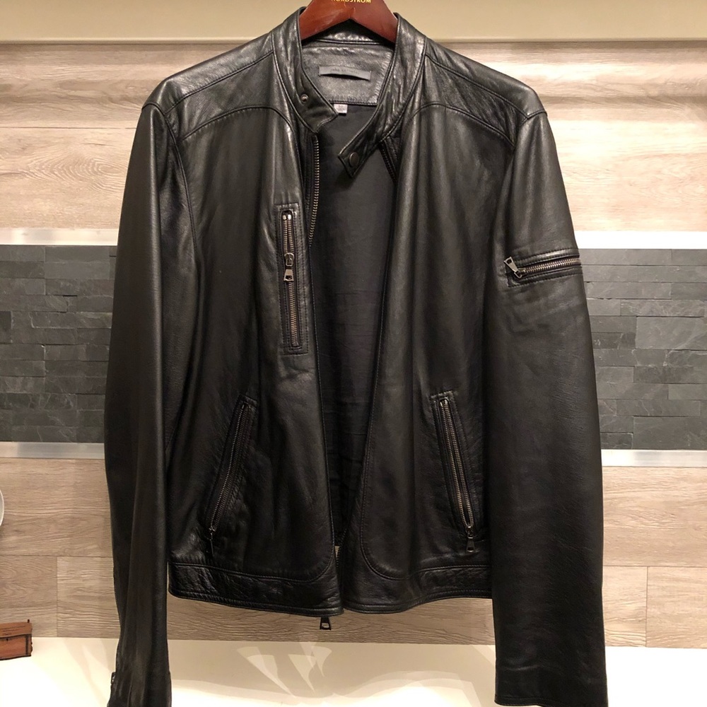 John Varvatos Collection leather Moto jacket 50 EU